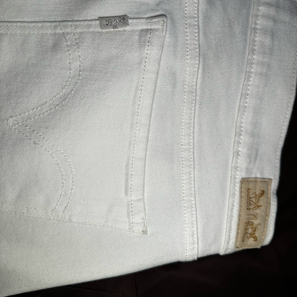 Levi's White Straight Leg Jeans with Crisp Finish